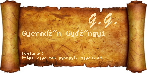 Gyermán Gyöngyi névjegykártya
